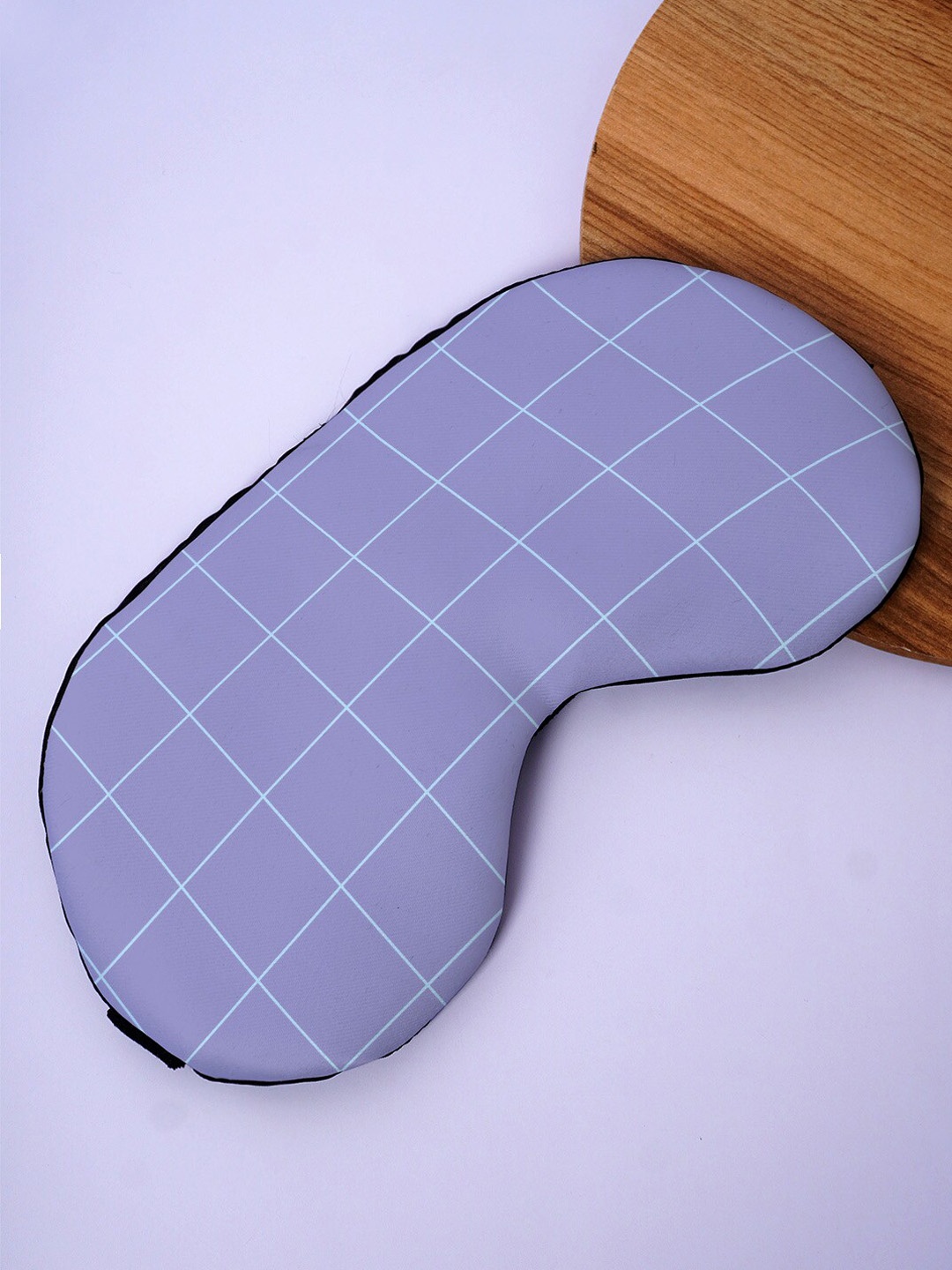 

Crazy Corner Checked Black Out Fabric Eye Mask, Purple