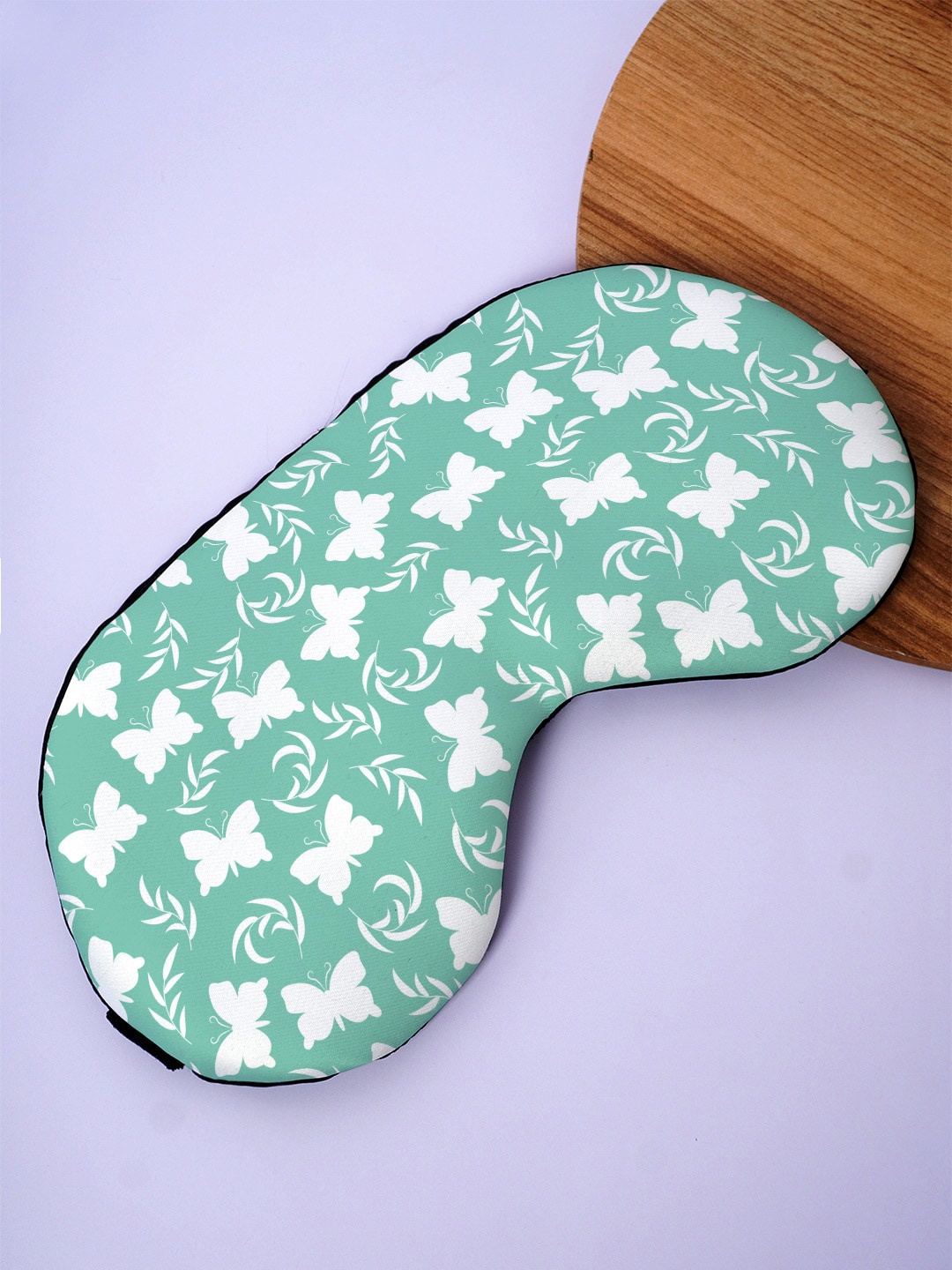 

Crazy Corner Butterflies Printed Black Out Fabric Eye Mask, Green