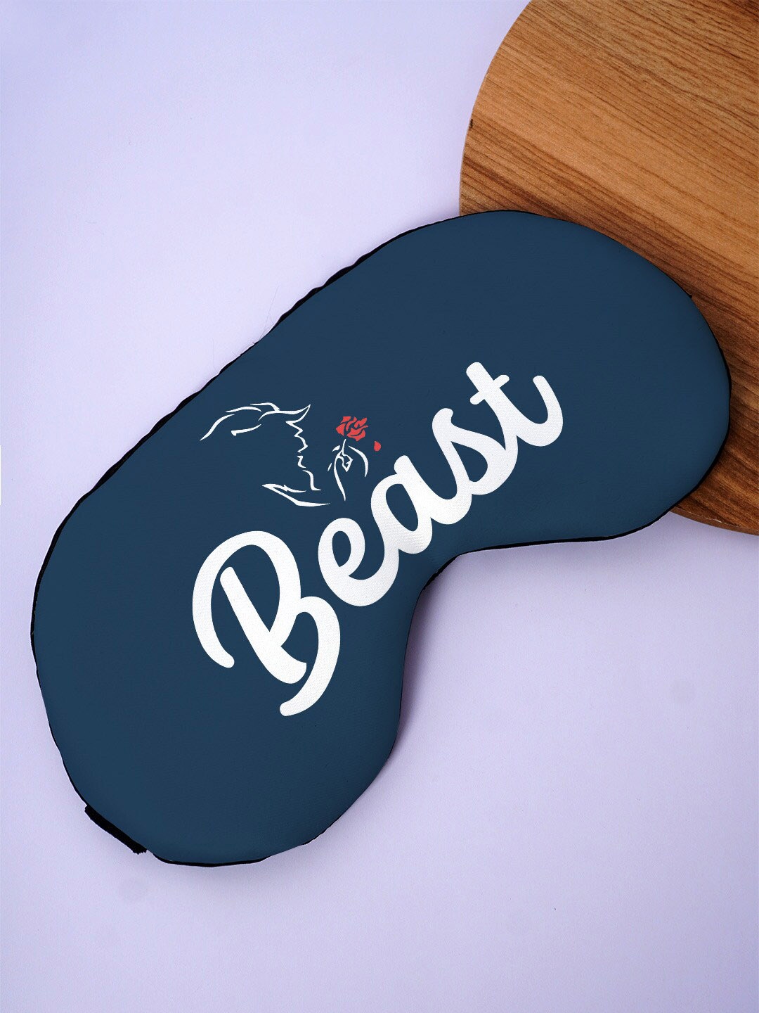 

Crazy Corner Beast Quote Printed Black Out Fabric Eye Mask, Navy blue