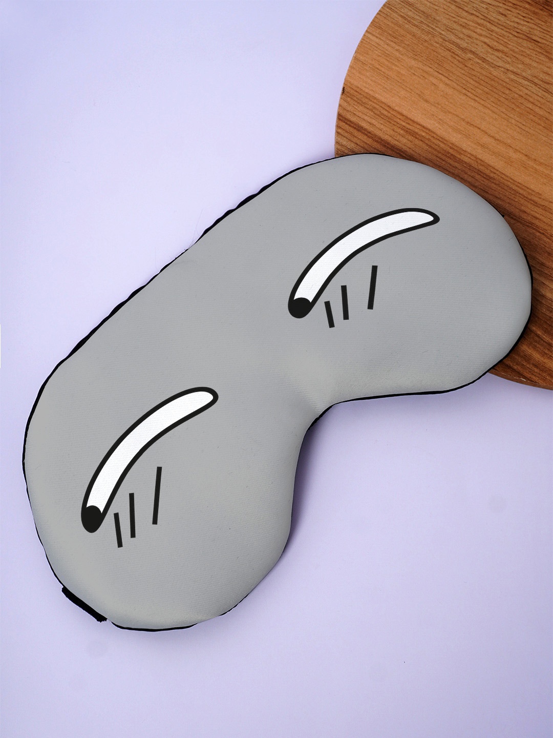 

Crazy Corner Printed Black Out Fabric Eye Mask, Grey