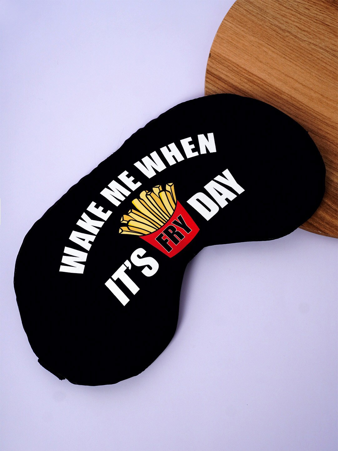 

Crazy Corner Fries Day Printed Black Out Fabric Eye Mask