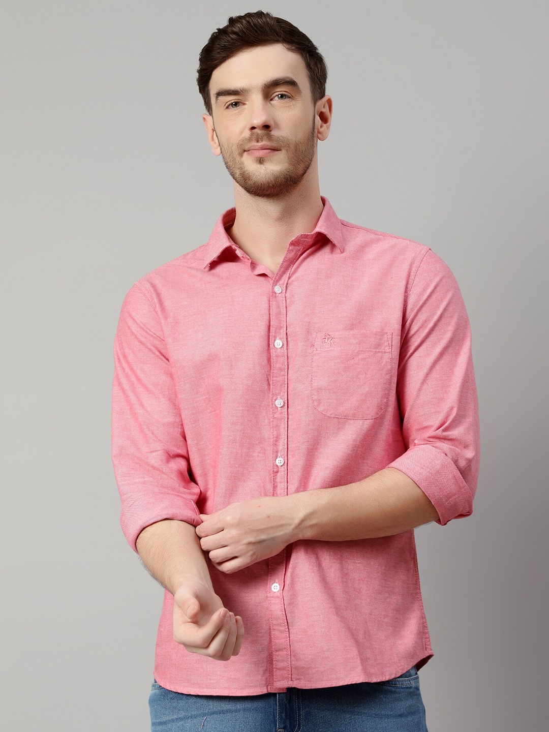 

Cantabil Spread Collar Cotton Casual Shirt, Red