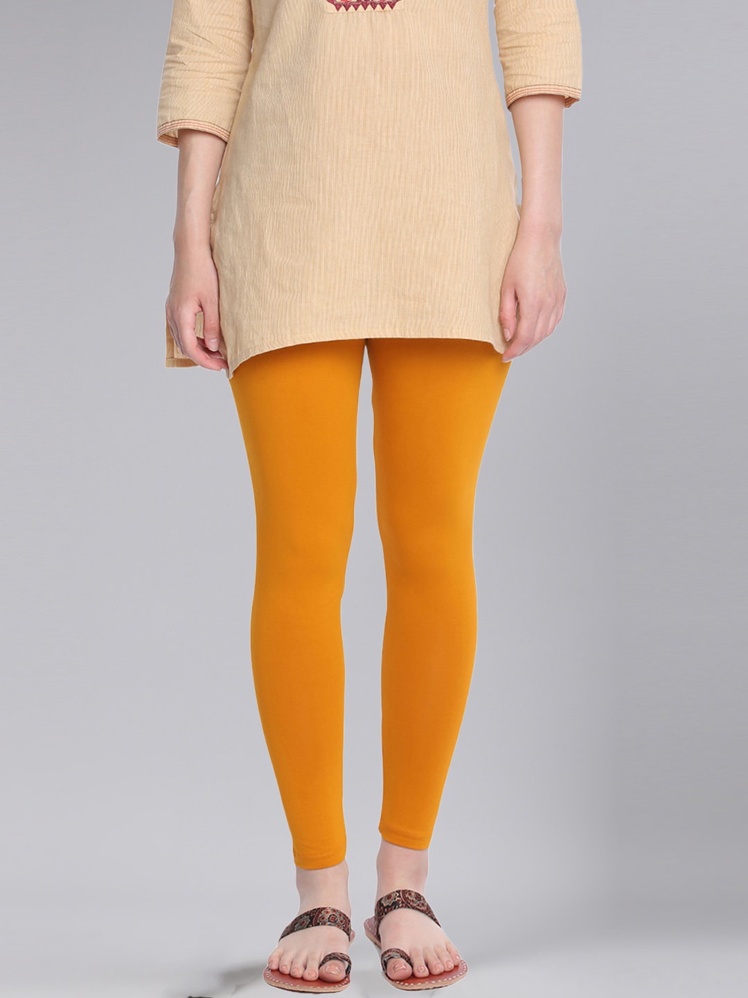 

Dollar Missy Four-Way Stretch Ankle Length Leggings, Mustard