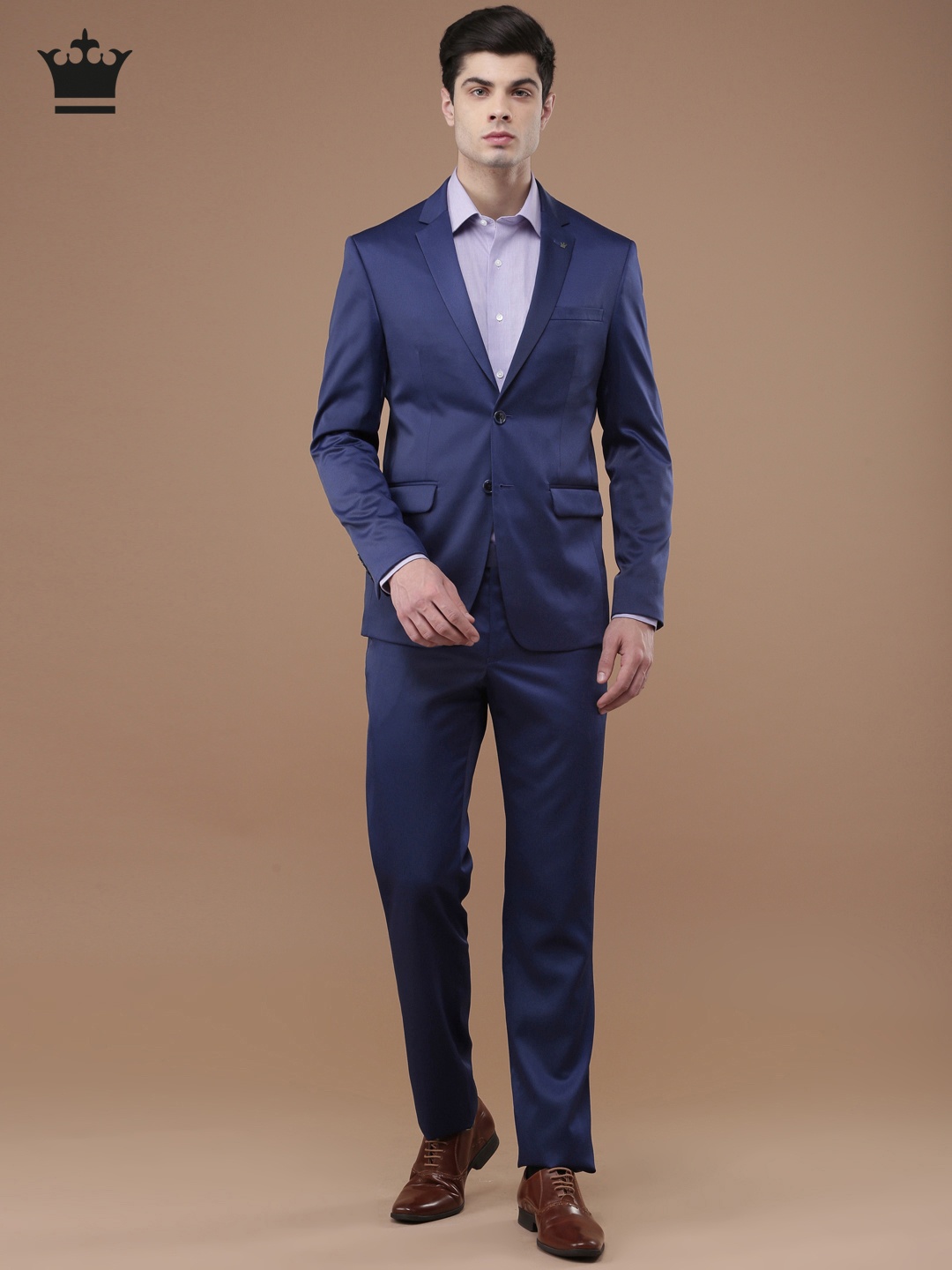 

Louis Philippe Men Blue Milano Fit Single-Breasted Formal Suit