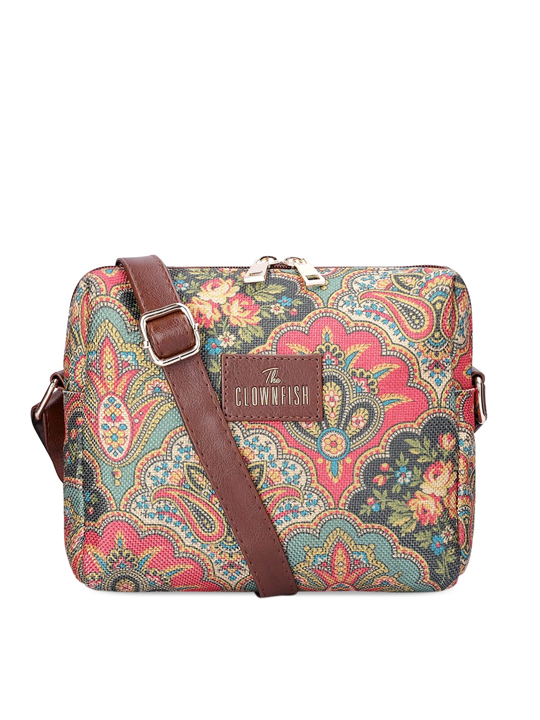 

THE CLOWNFISH Isla Women Ethnic Motifs Printed Fabric Sling Bag, Pink