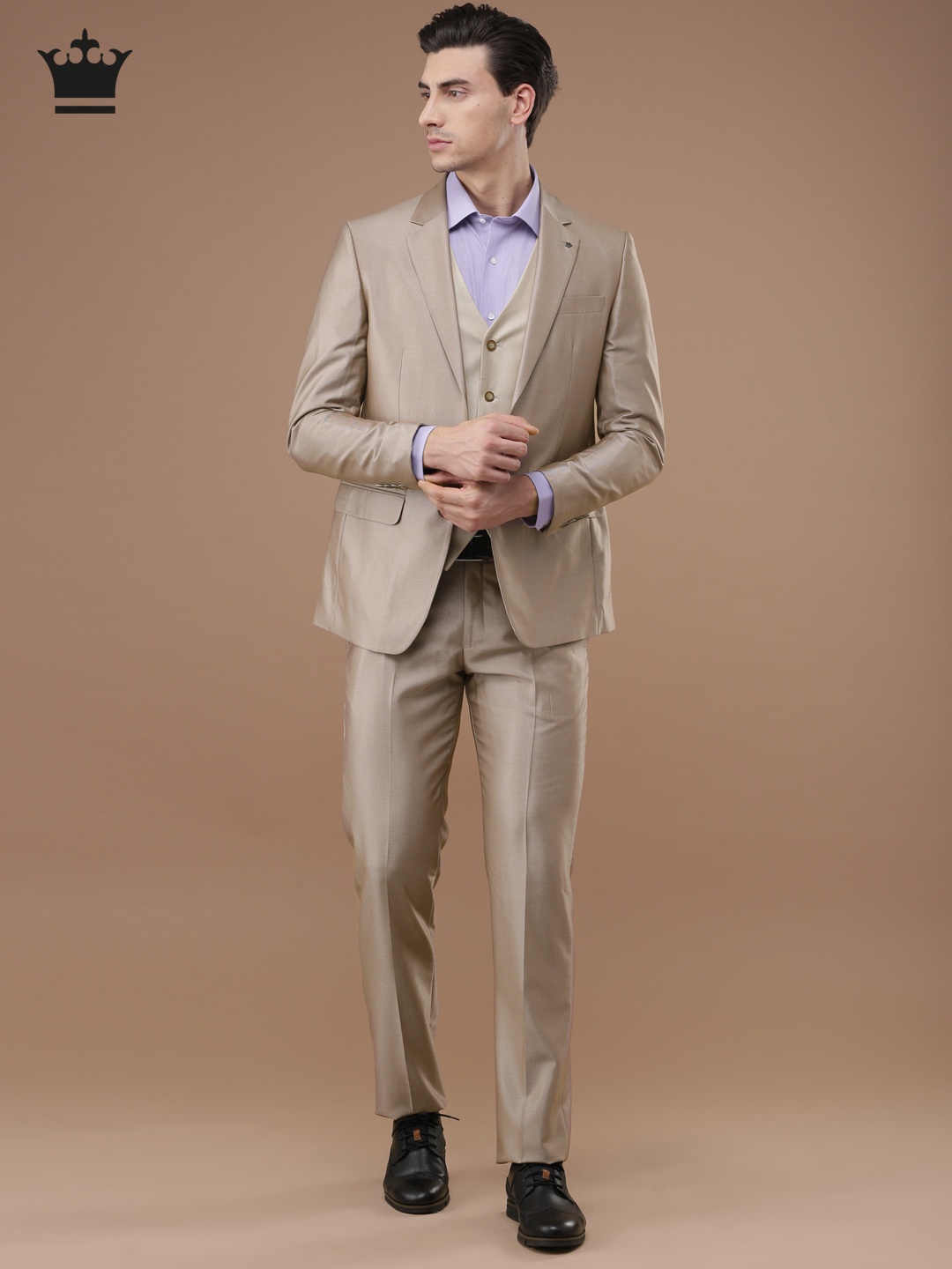 

Louis Philippe Men Beige Slim Ultra Fit Party Suit