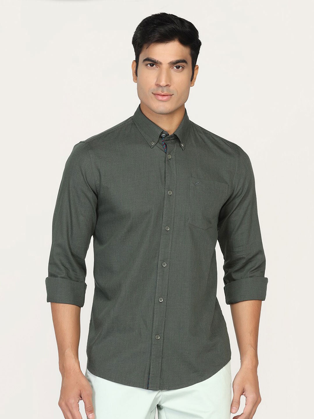

Blackberrys Slim Fit Pure Cotton Casual Shirt, Olive