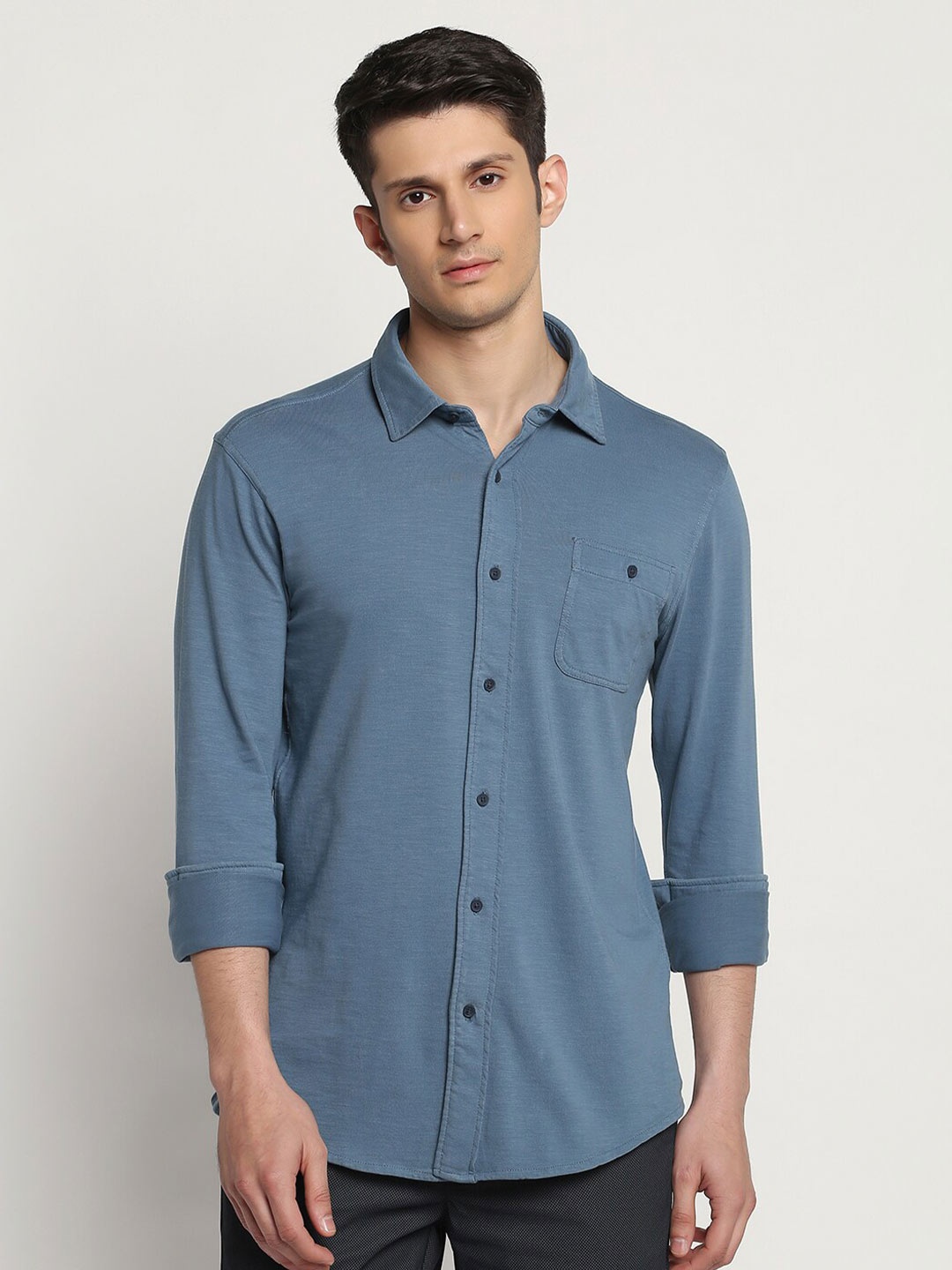 

Blackberrys Slim Fit Pure Cotton Casual Shirt, Blue