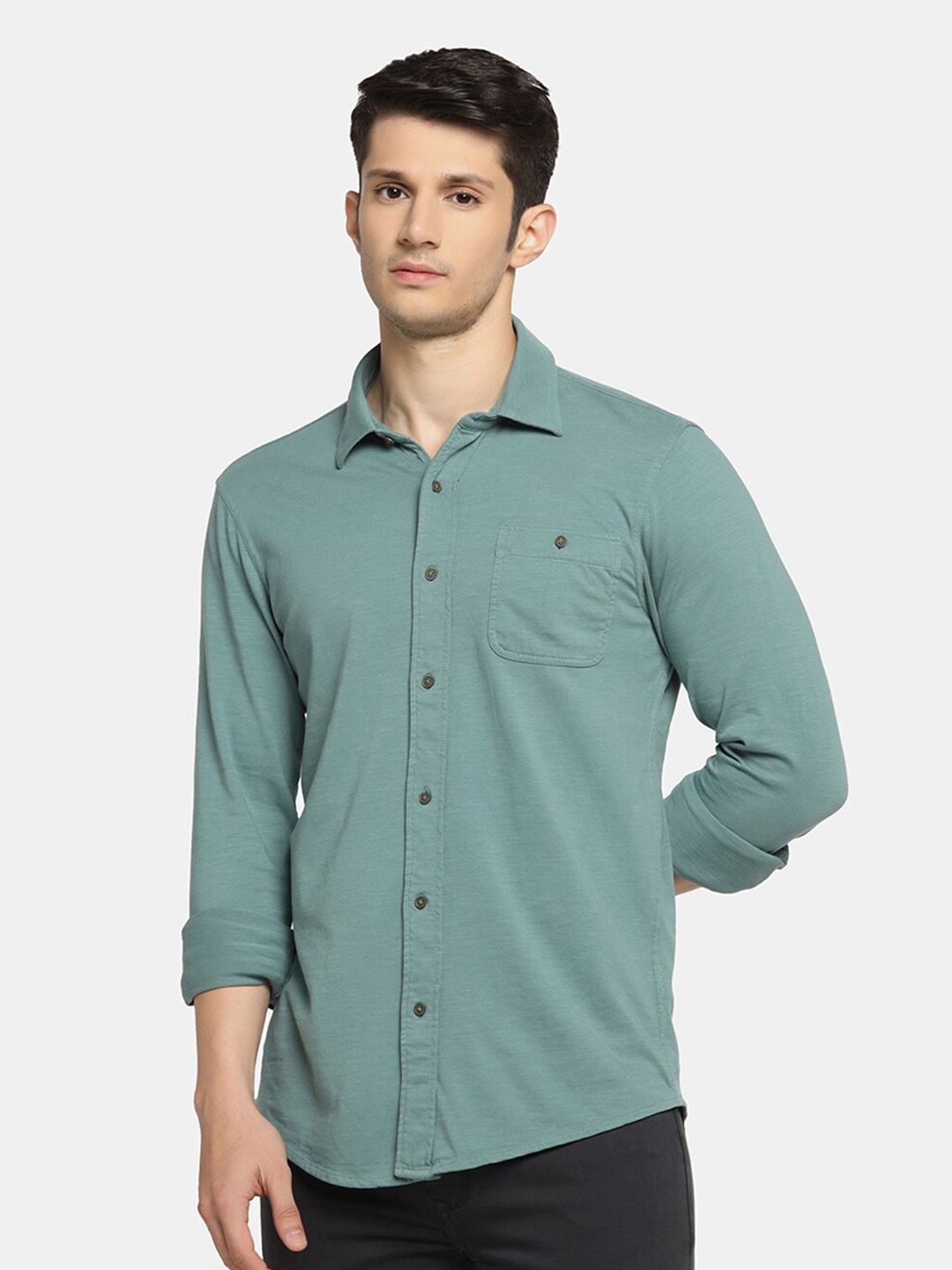 

Blackberrys Slim Fit Pure Cotton Casual Shirt, Green