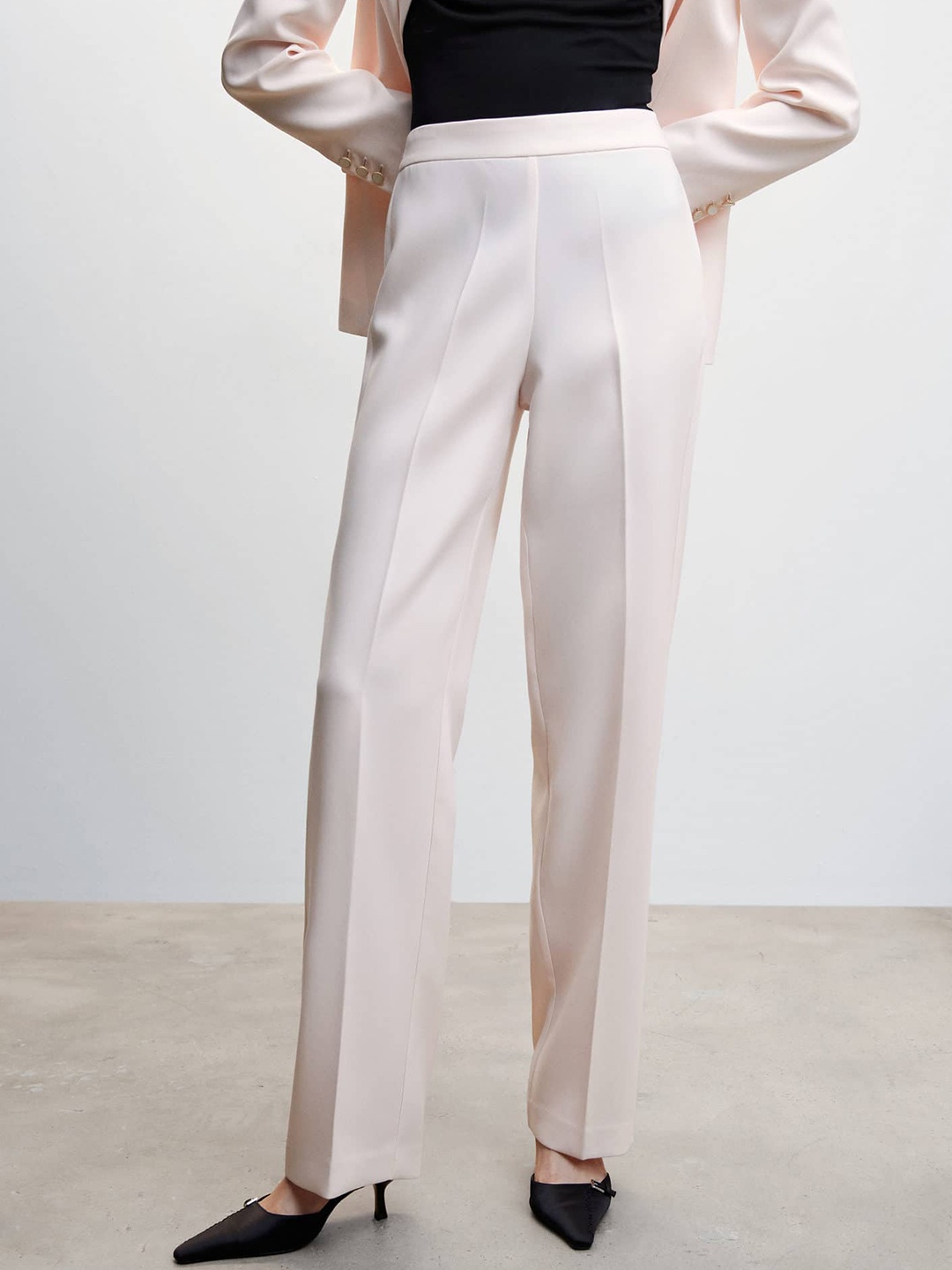 

MANGO Women Sustainable Trousers, Off white