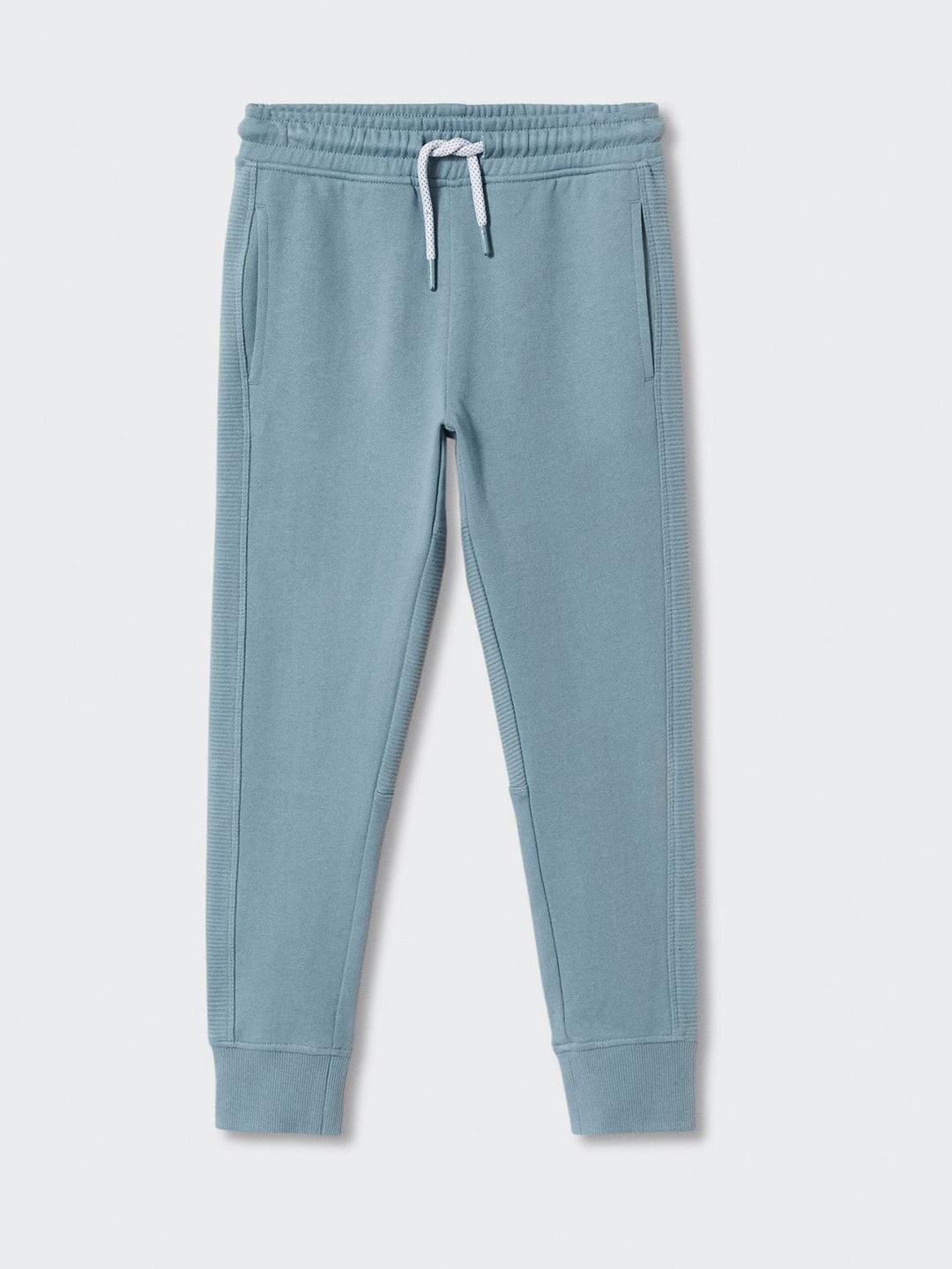 

Mango Kids Boys Pure Cotton Textured Joggers, Blue