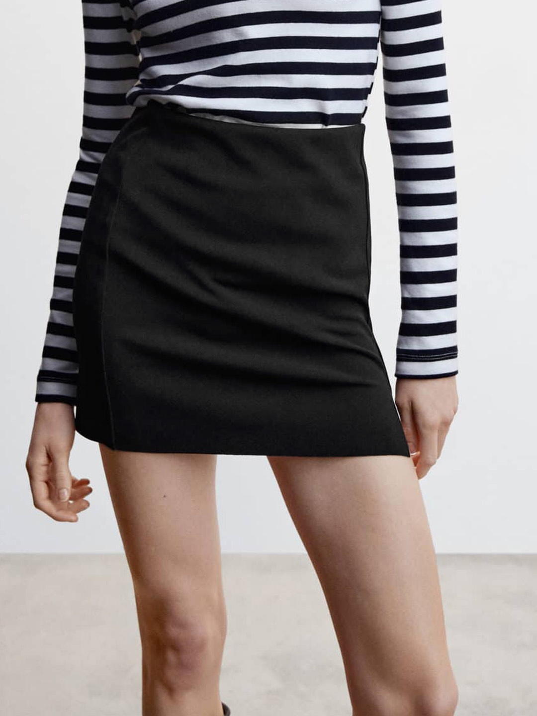 

MANGO Mini Straight Skirt, Black