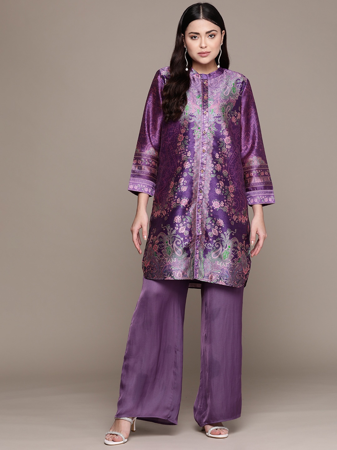

aarke Ritu Kumar Ethnic Motifs Printed Kurta, Purple