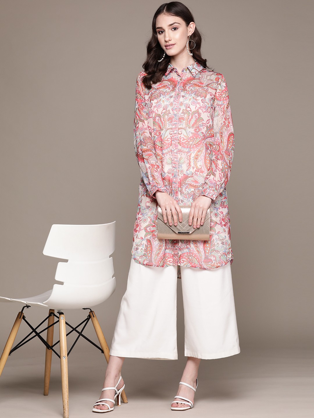 

aarke Ritu Kumar Ethnic Motifs Printed Kurta With Camisole, Multi