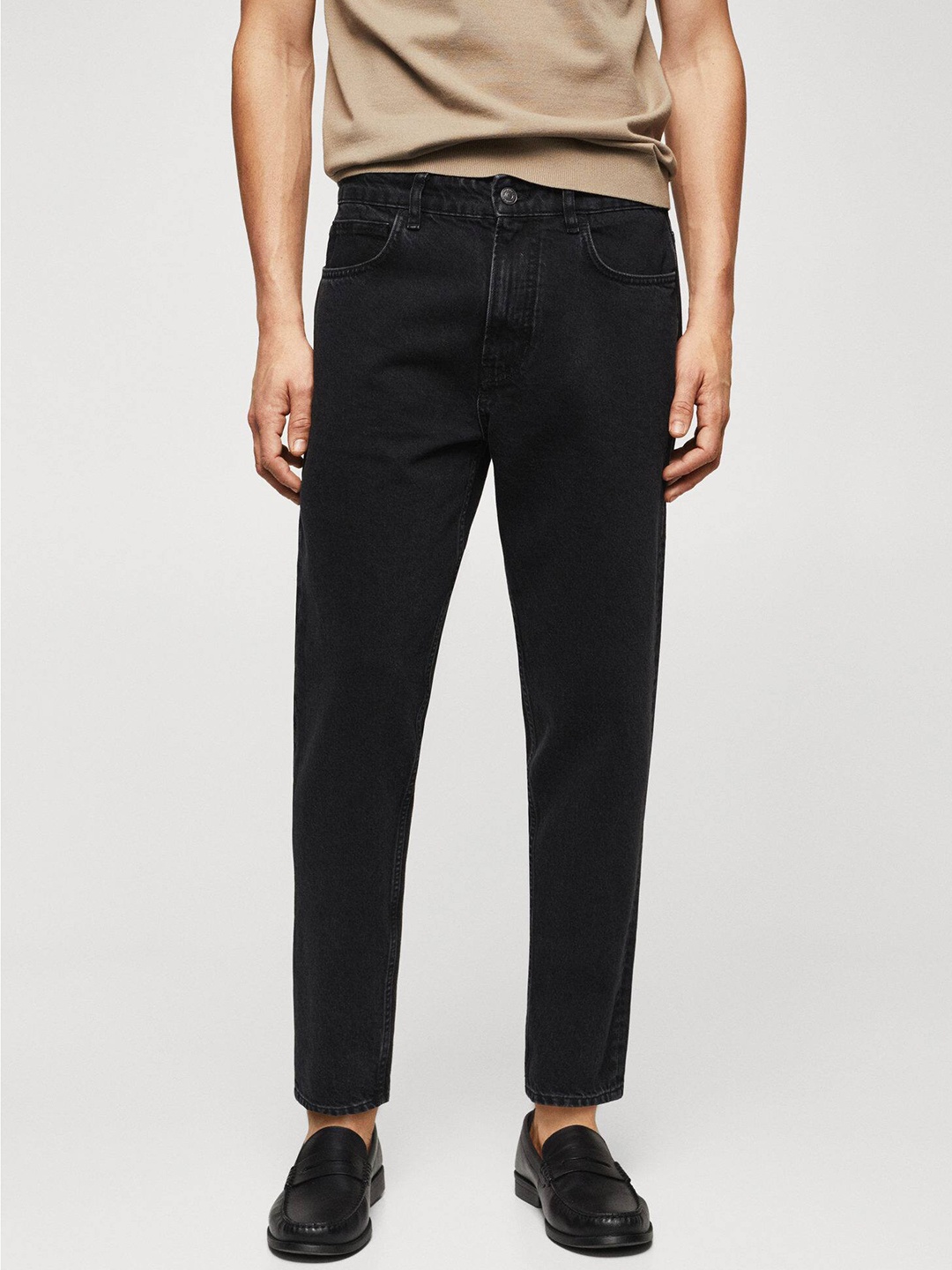 

MANGO MAN Sam Carrot Fit Cotton Sustainable Jeans, Black