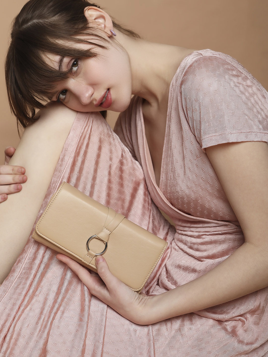 

Vero Moda Women Three Fold Wallet, Beige
