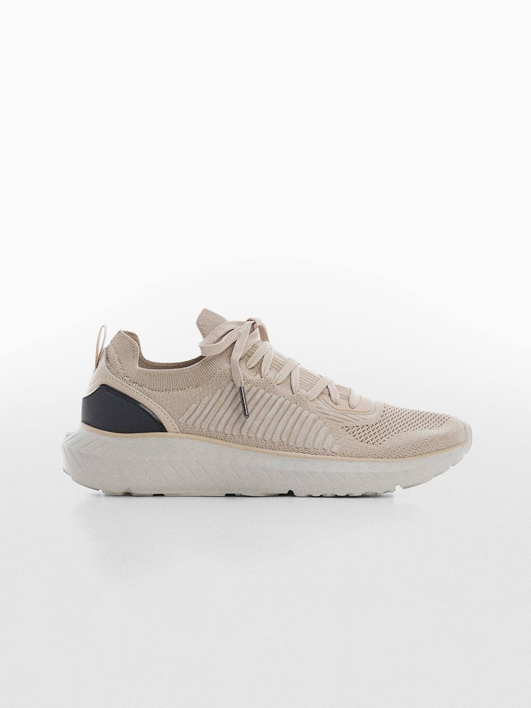 

MANGO MAN Woven Design Training or Gym Shoes, Beige