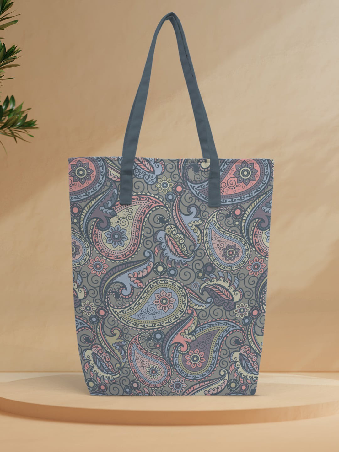 

Crazy Corner Ethnic Motifs Printed Oversized Shopper Tote Bag, Grey