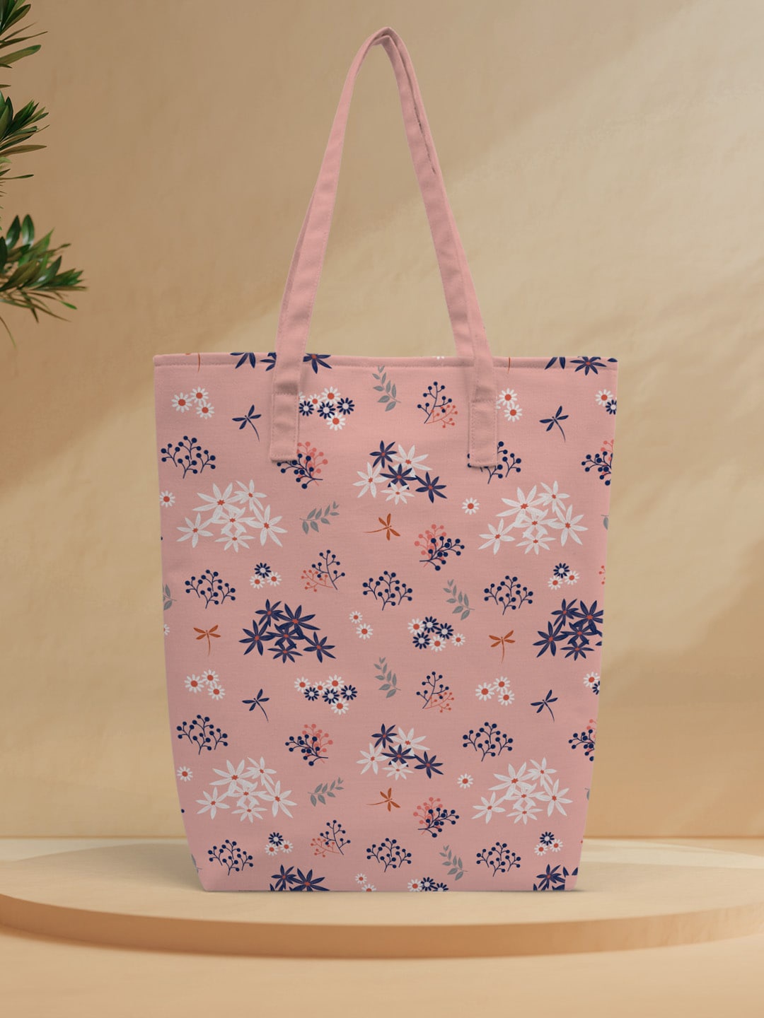 

Crazy Corner Printed Canvas Shopper Tote Bag, Peach