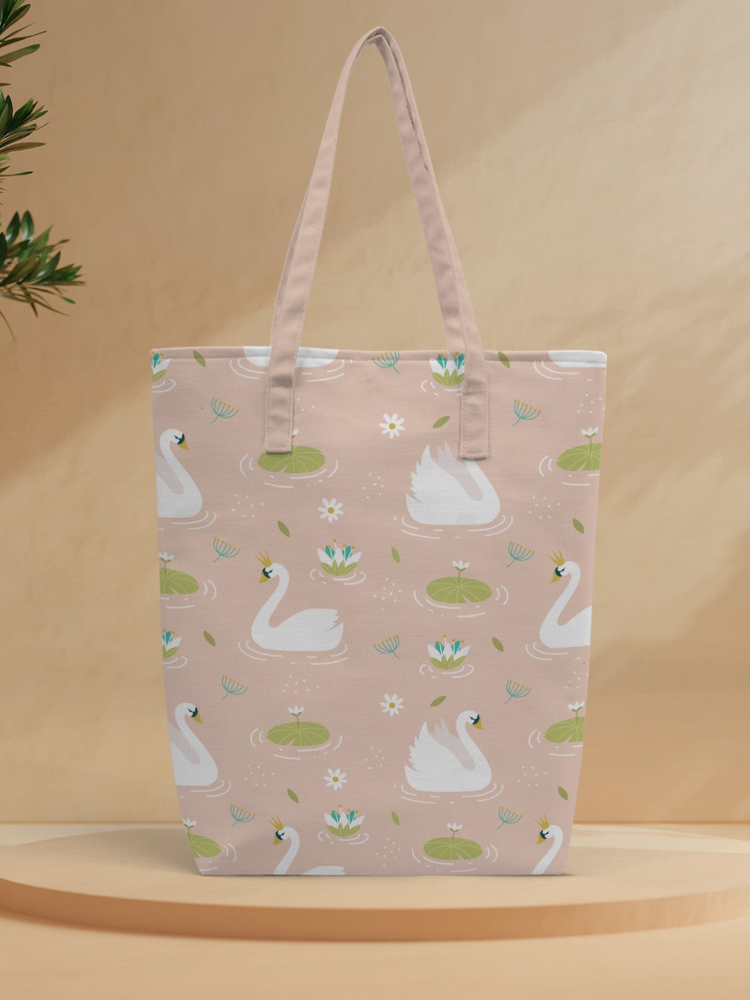 

Crazy Corner Graphic Printed Shopper Tote Bag, Peach