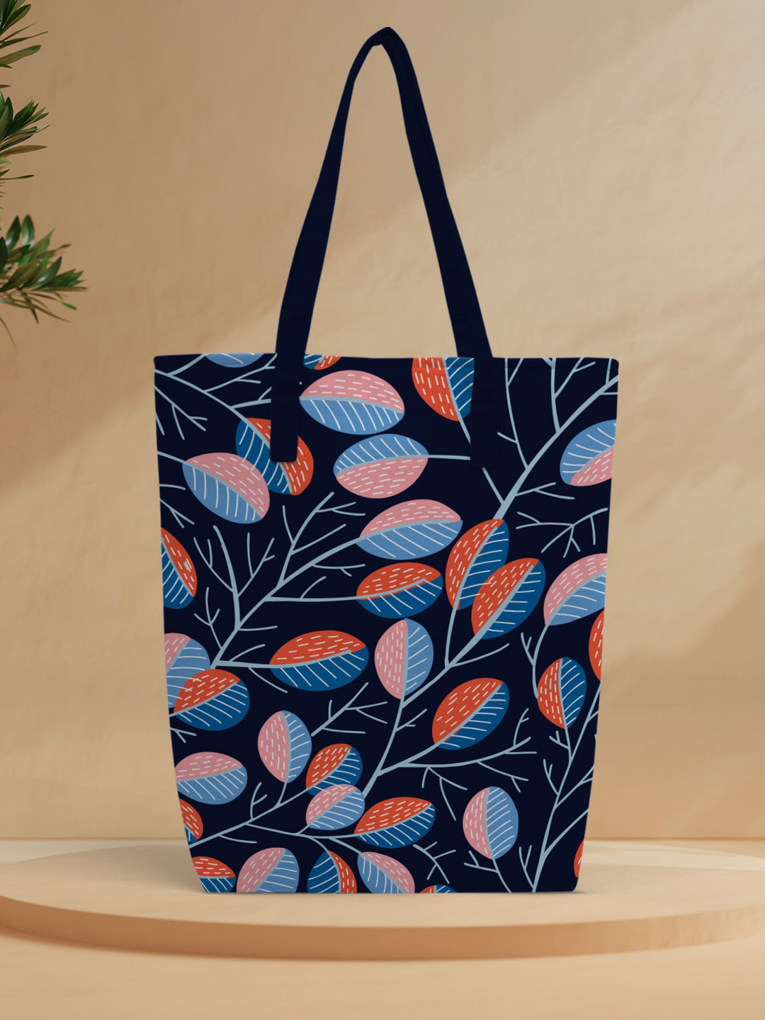 

Crazy Corner Floral Printed Shopper Tote Bag, Navy blue