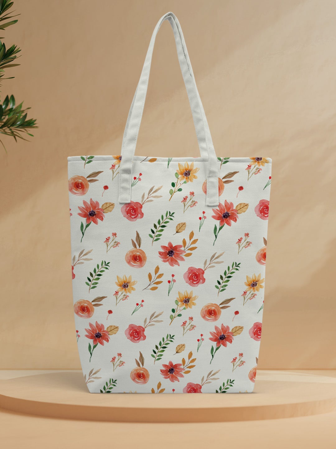 

Crazy Corner Floral Printed Shopper Tote Bag, White