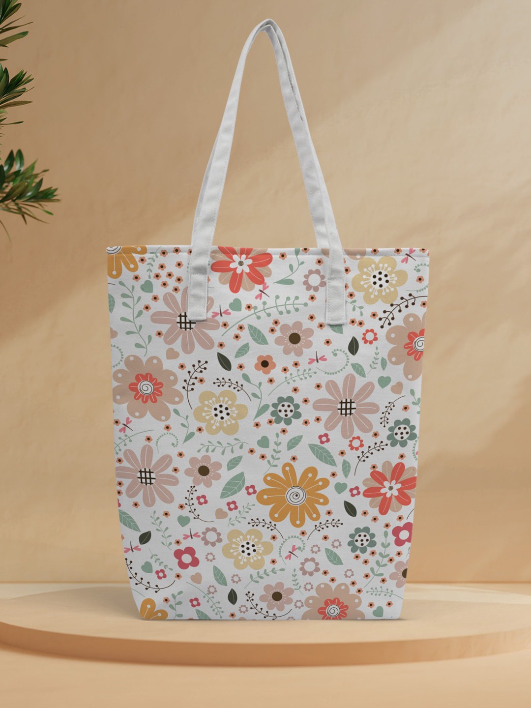 

Crazy Corner Floral Printed Shopper Tote Bag, Off white
