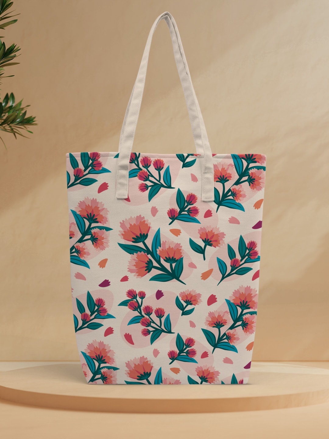 

Crazy Corner Floral Printed Shopper Tote Bag, Peach