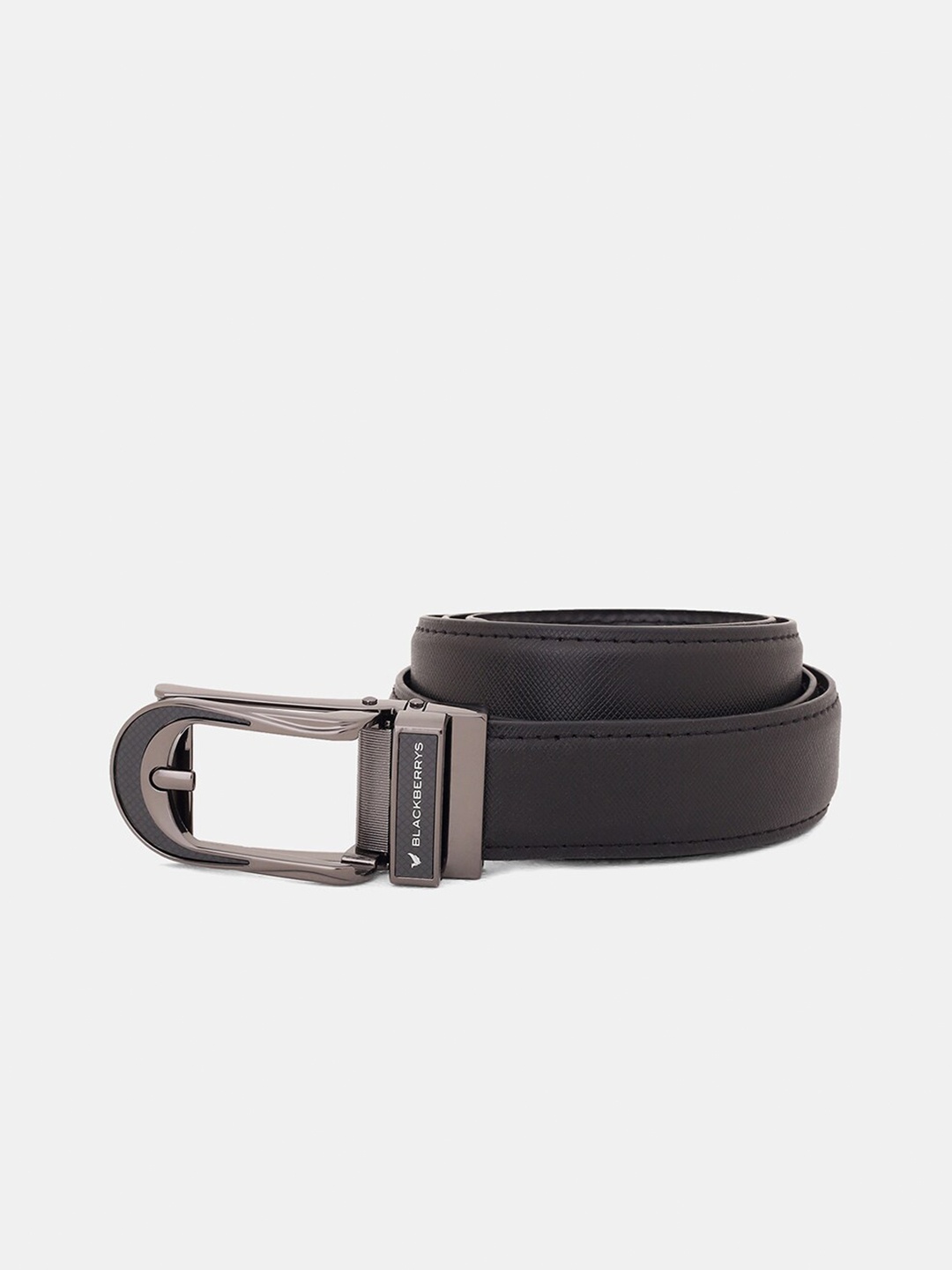 

Blackberrys Men Slider Buckle Textured Leather Belt, Black