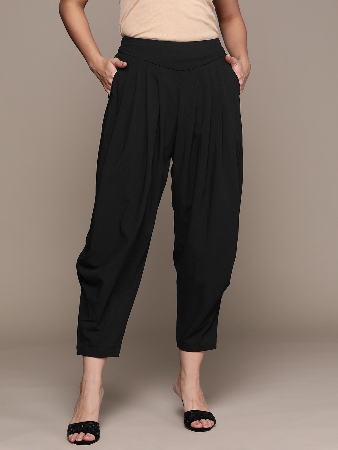 

Ritu Kumar Women Solid Dhoti Pants, Black