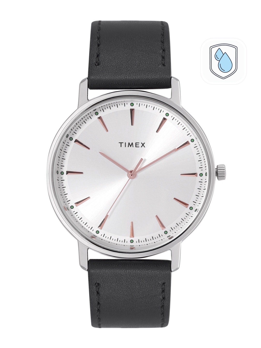 

Timex Men Brass Dial & Leather Straps Analogue Watch TWTG80SMU19, Silver