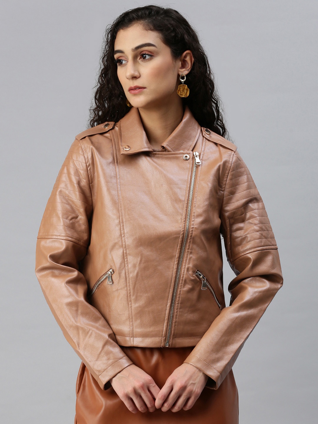 

London Rag Biker Jacket, Coffee brown