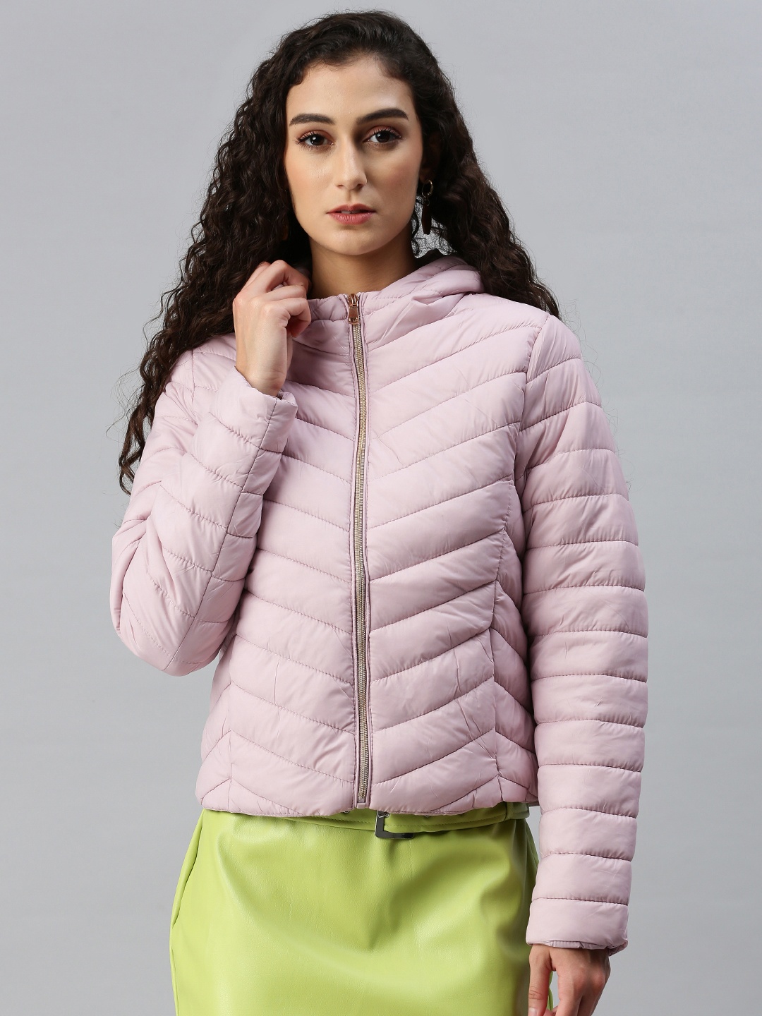 

London Rag Women Hooded Puffer Jacket, Pink