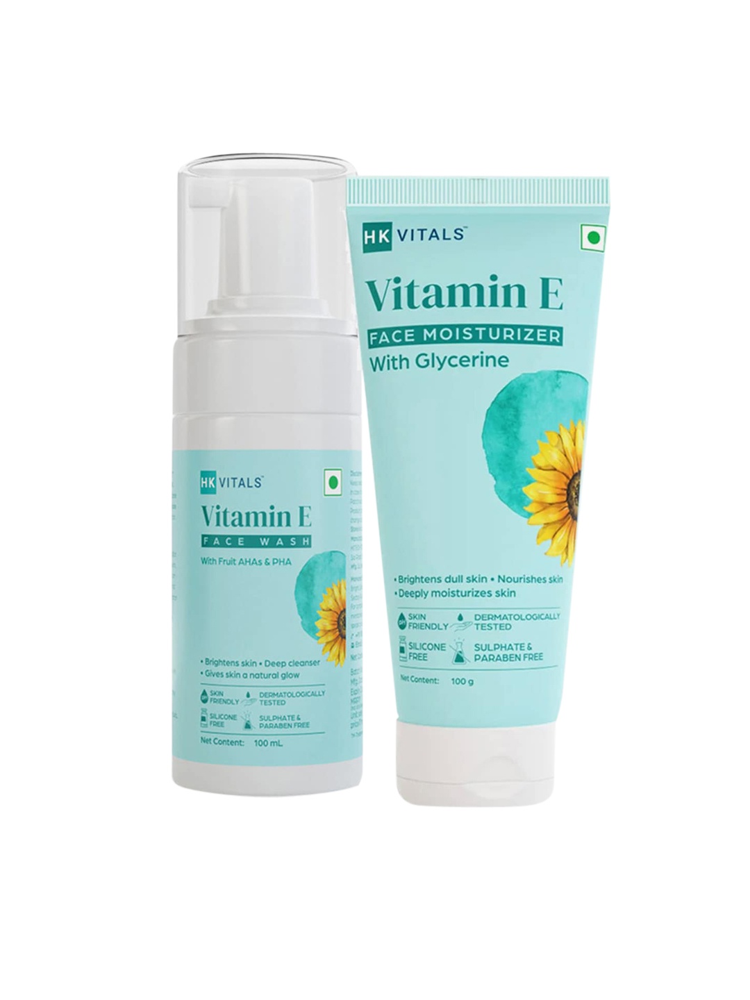 

HK VITALS by HealthKart Vitamin E Face Wash & Face Moisturizer Combo, White