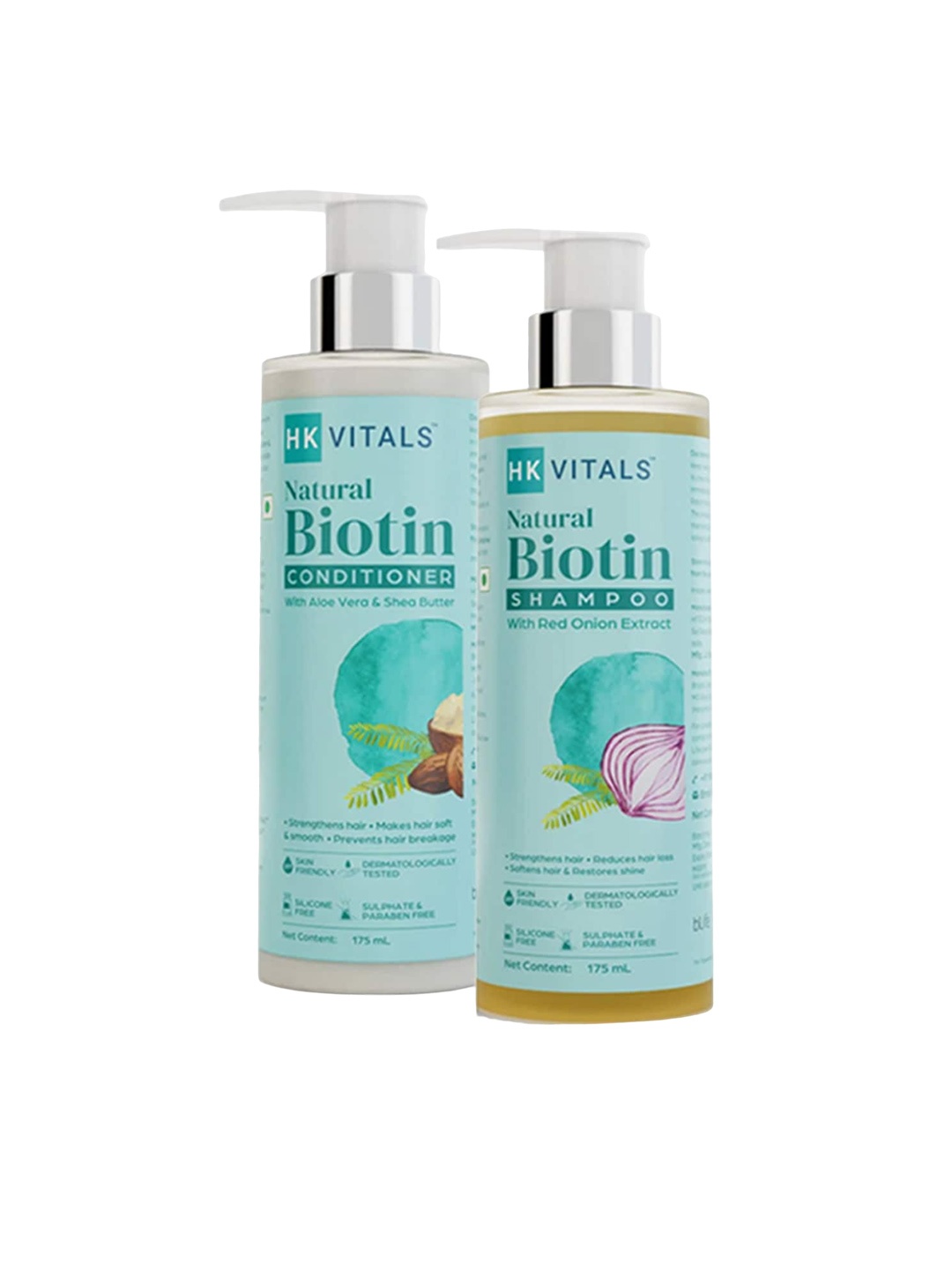 

HK VITALS Natural Biotin Shampoo & Conditioner Combo - 175 ml Each, Blue