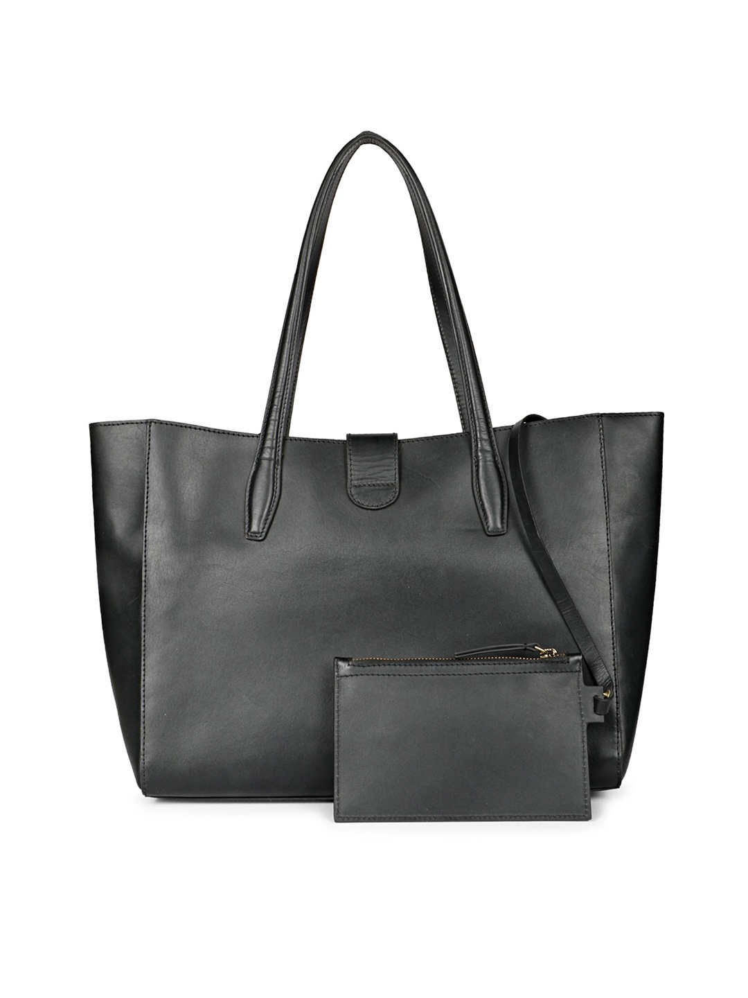 

Saint G Textured Leather Oversized Structured Tote Bag, Black