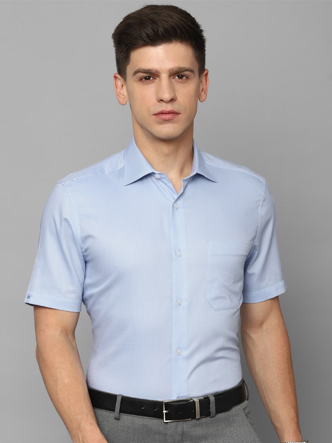 

Louis Philippe Pure Cotton Opaque Formal Shirt, Blue
