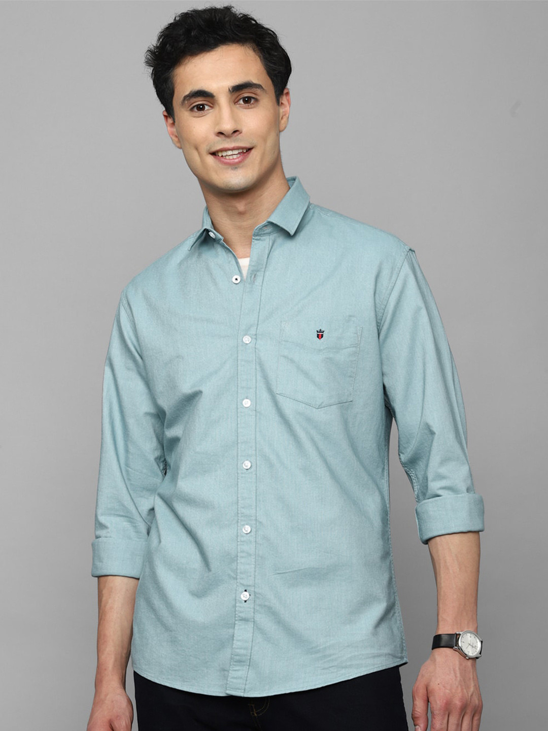 

Louis Philippe Sport Men Blue Slim Fit Opaque Pure Cotton Casual Shirt