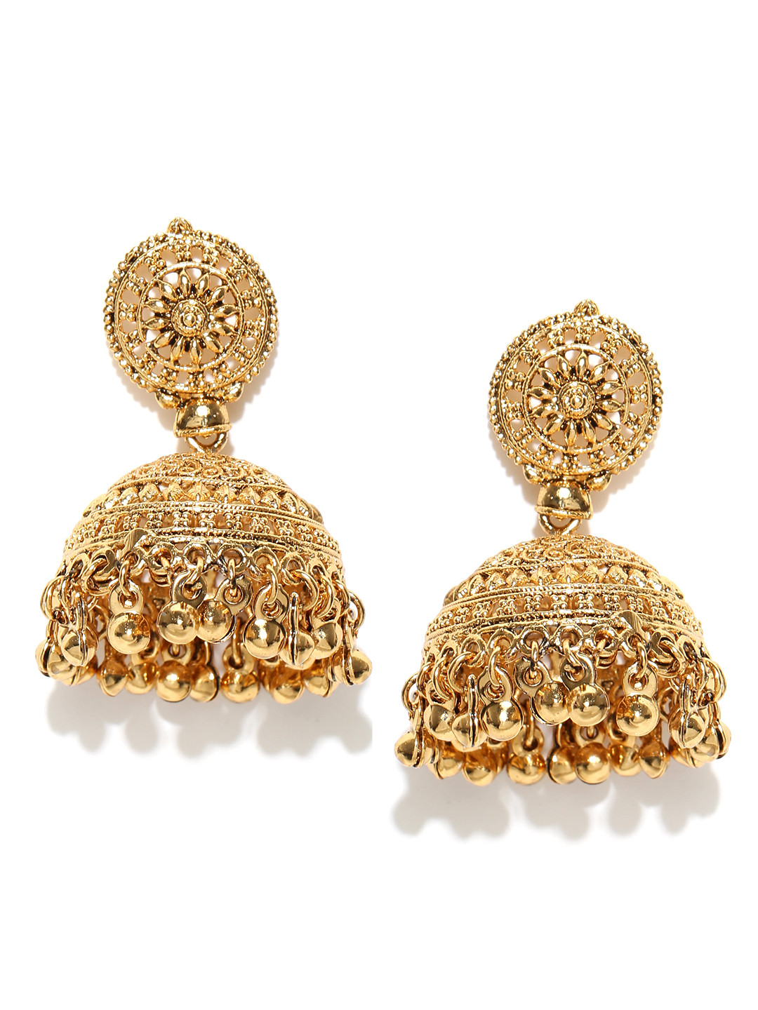 

Zaveri Pearls Gold-Plated Jhumkas