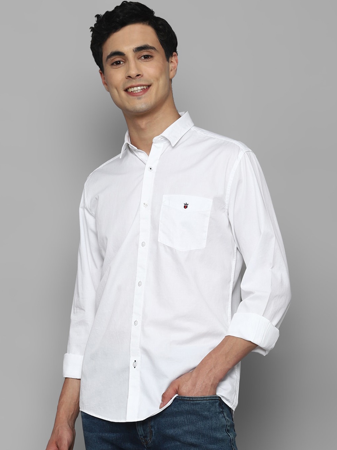 

Louis Philippe Sport Men Slim Fit Opaque Pure Cotton Casual Shirt, White