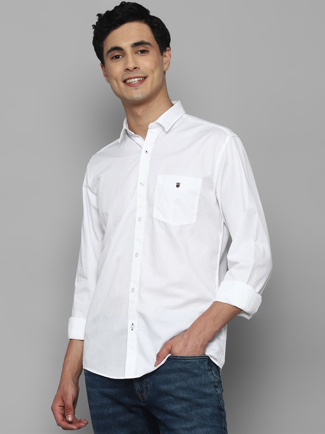 

Louis Philippe Sport Men Slim Fit Opaque Pure Cotton Casual Shirt, White