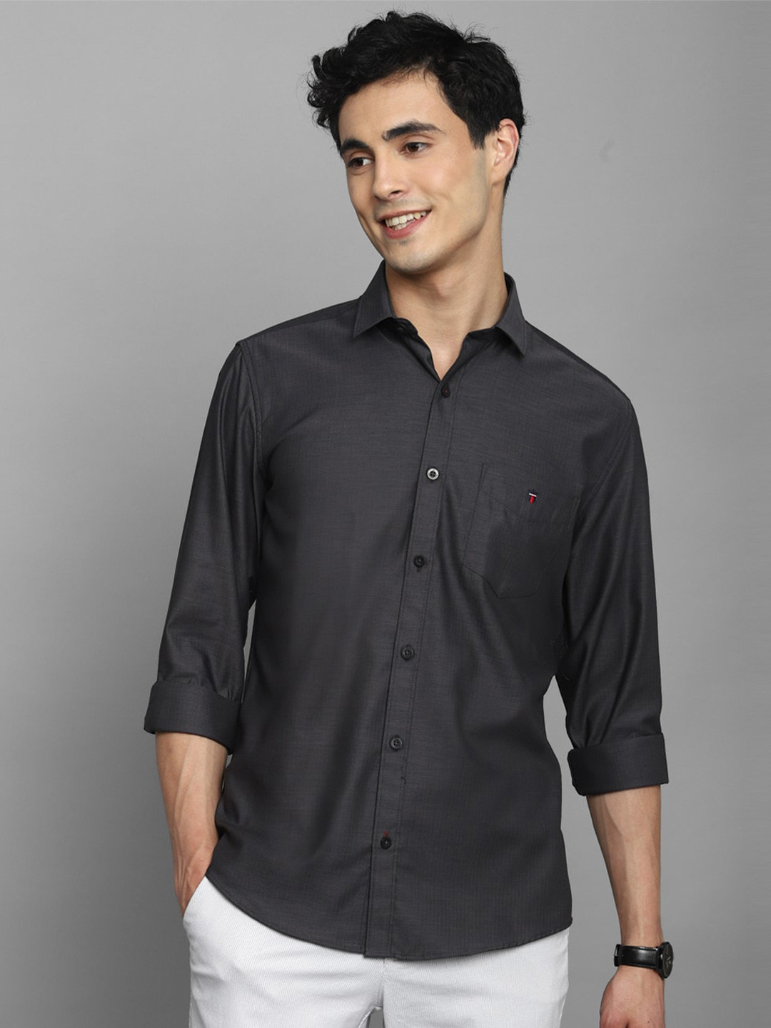 

Louis Philippe Sport Men Slim Fit Cotton Casual Shirt, Charcoal