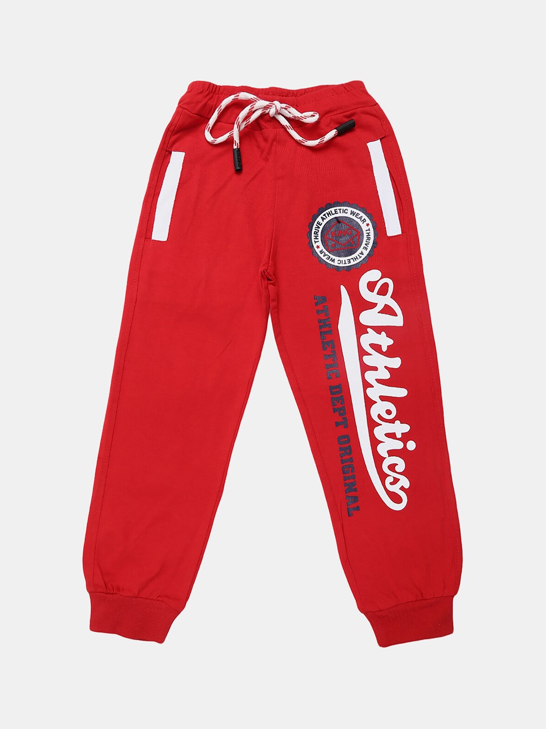 

VMart Boys Printed Single Jersey Cotton Track Pant, Red