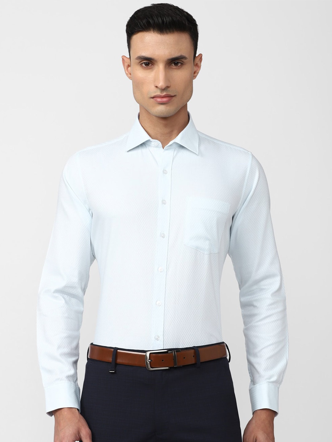 

Van Heusen Slim Fit Opaque Formal Shirt, Blue