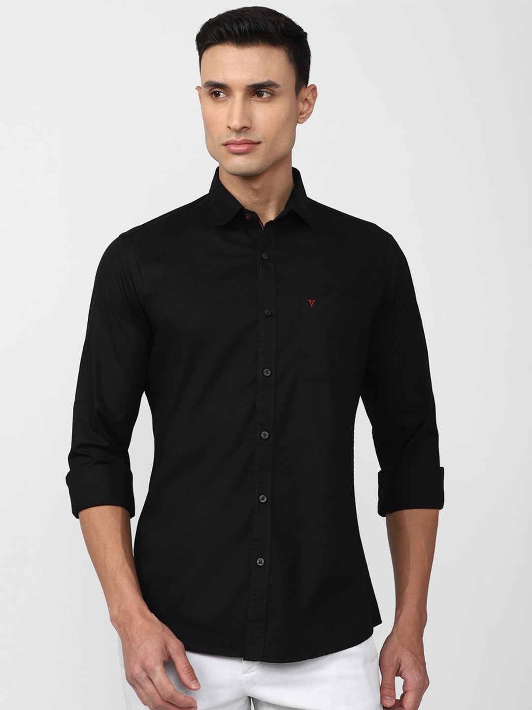 

Van Heusen Sport Slim Fit Opaque Casual Shirt, Black