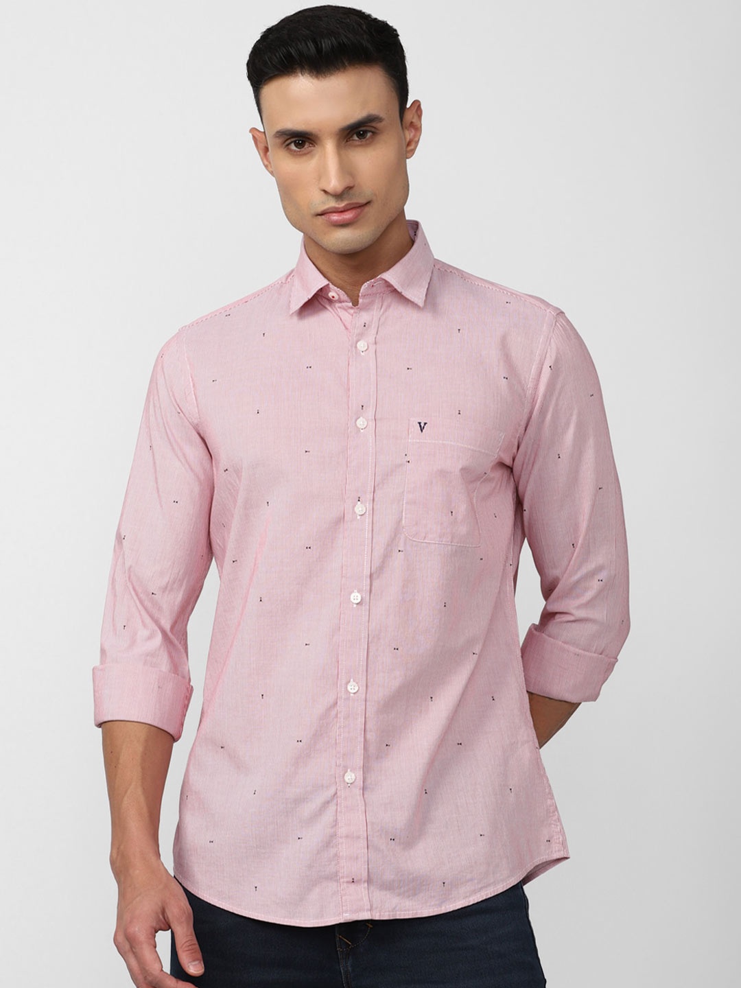 

Van Heusen Sport Slim Fit Opaque Casual Shirt, Pink