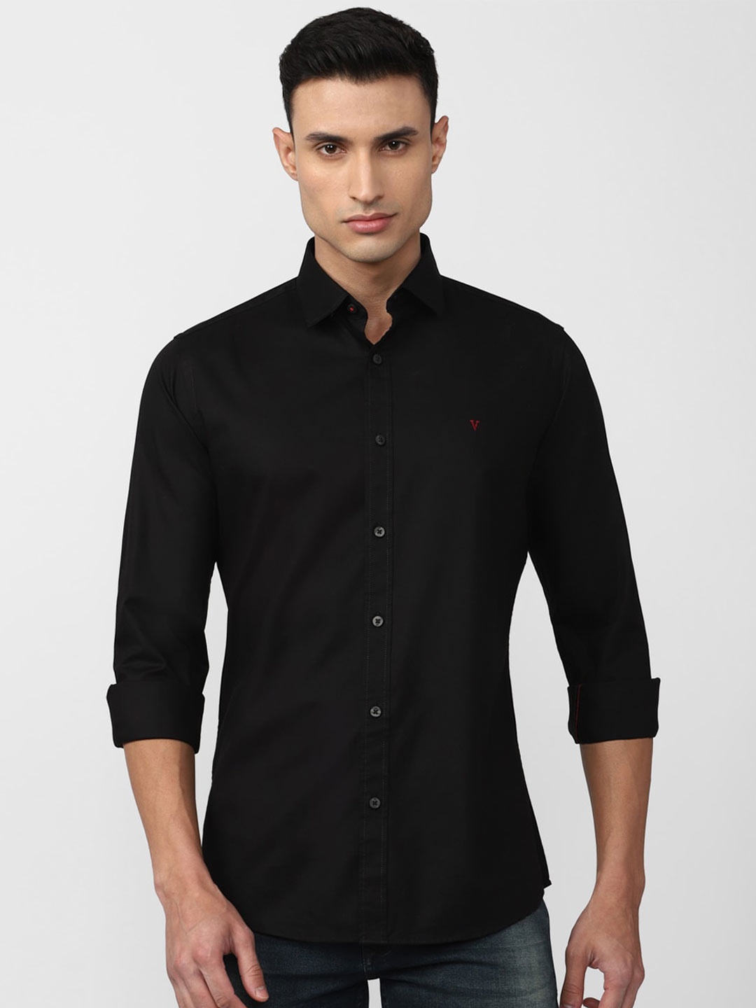 

Van Heusen Sport Slim Fit Opaque Casual Shirt, Black