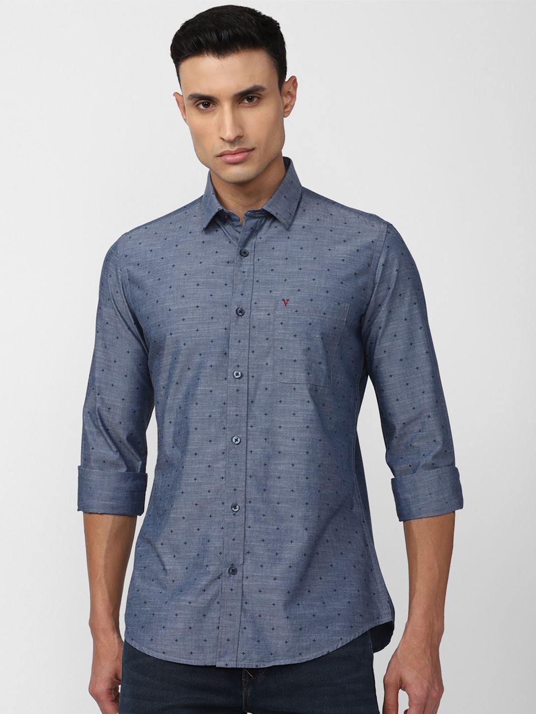 

Van Heusen Sport Slim Fit Opaque Casual Shirt, Navy blue