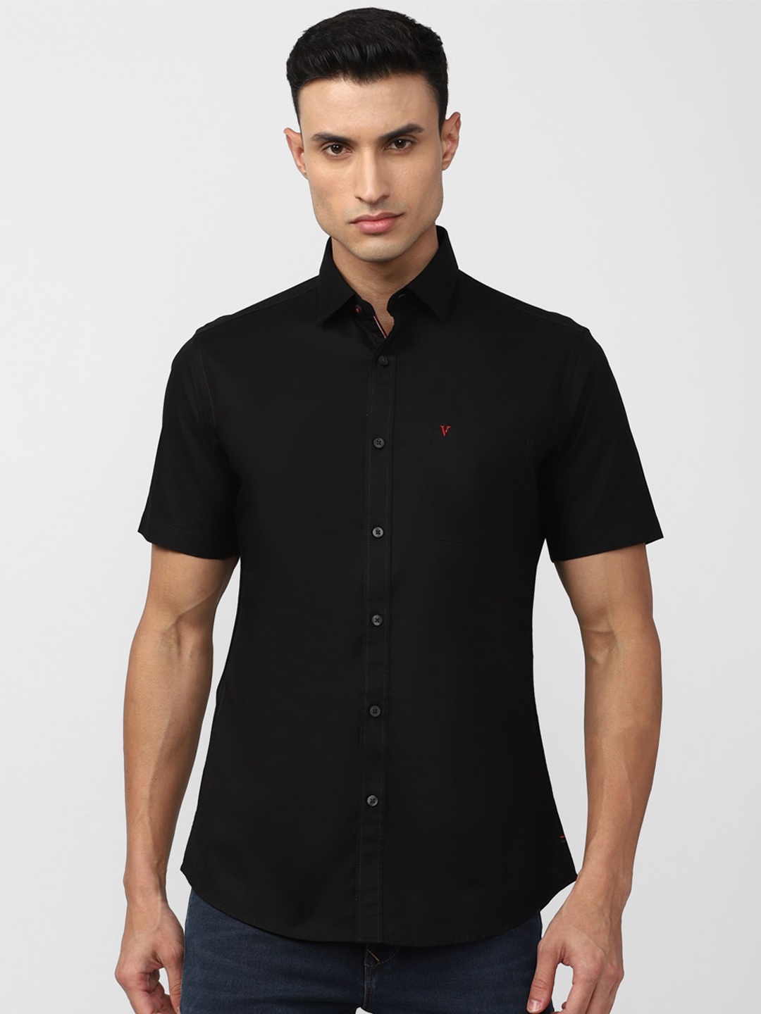 

Van Heusen Sport Slim Fit Opaque Casual Shirt, Black