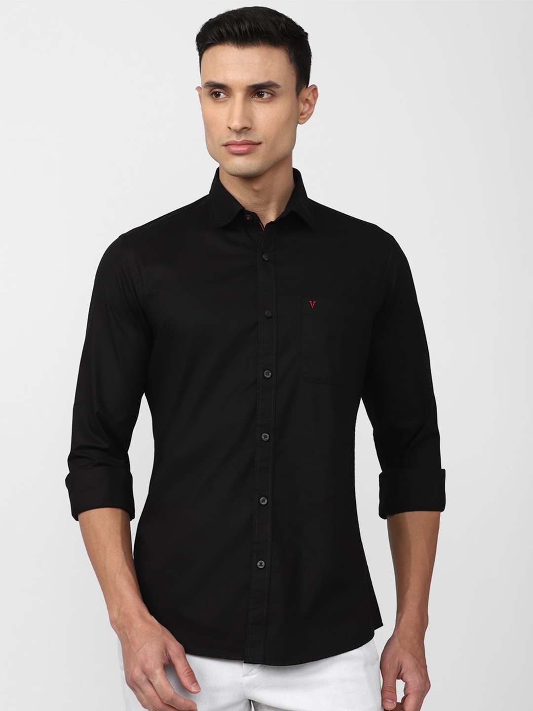 

Van Heusen Sport Slim Fit Opaque Casual Shirt, Black